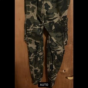 Camo denim joggers